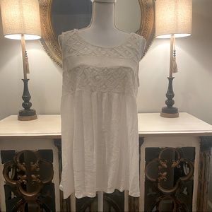 2/$40 Artesia Ivory Gauzey & Lace Top XL NWT NEW